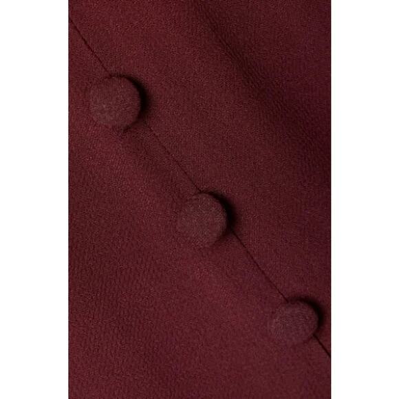 New Reformation Stevi Shirred Georgette Midi Dress Bold Claret size 10 - Picture 7 of 9
